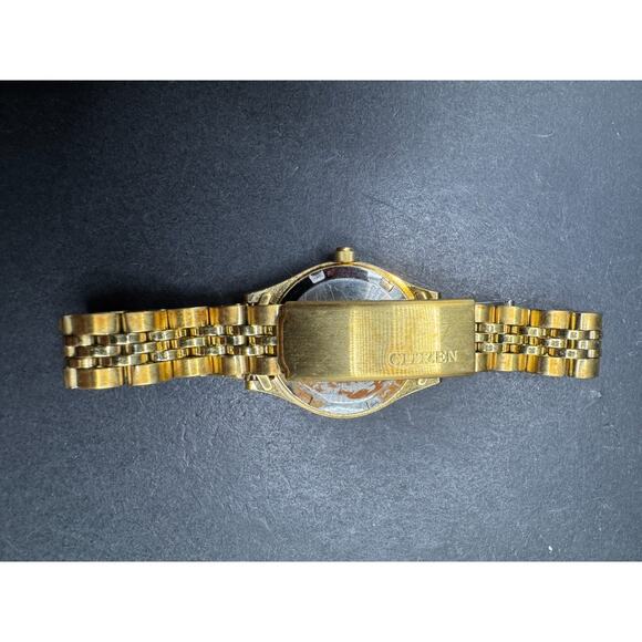 Citizen Quartz Watch 25mm Gold Dial Gold Tone Day Date Round 6000-R00421 main image 9